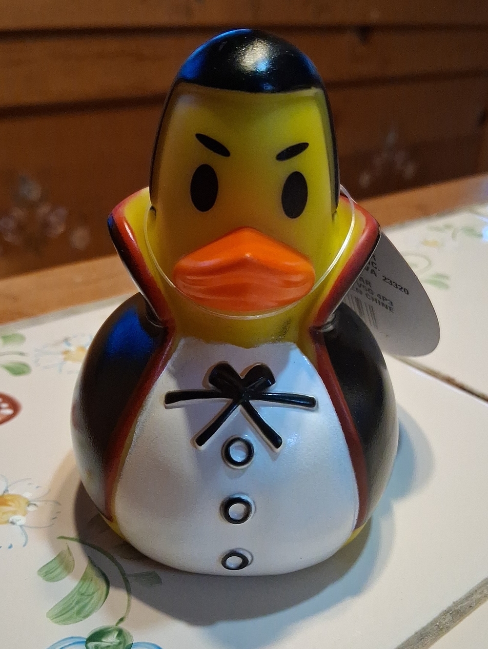 Yellow & Black Dracula Rubber Duck.